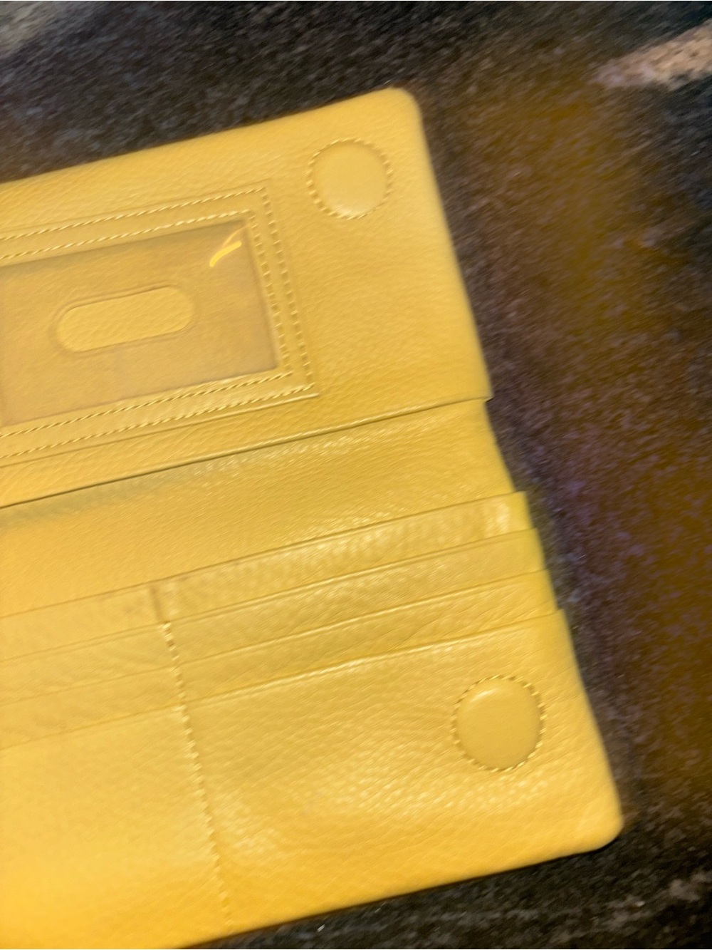 NWOT Hobo pebble leather wallet , yellow - Picture 3 of 6